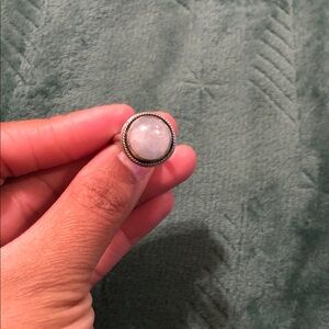 Elegant Silver and White Stone Ring